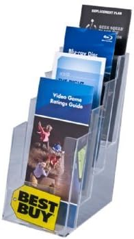 Clear-Ad - LHF-S104 - Acrylic Slant Back 4 Tier Trifold Brochure Display - - Image 2