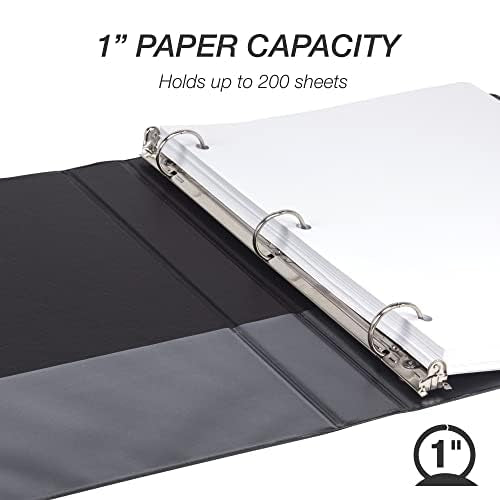 Samsill 1 Inch 3 Ring Binder, Made in USA, Economy Round Ring, 200 Sheet - Image 3