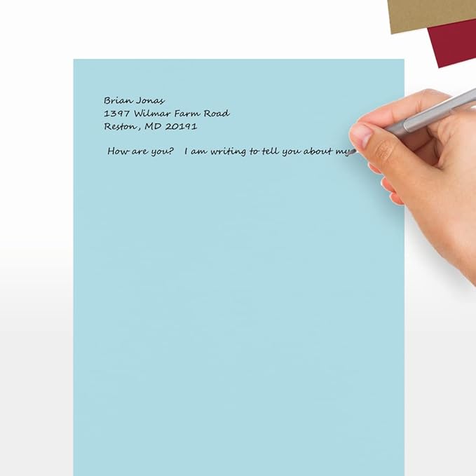 LUXPaper 8.5" x 11" Paper | Letter Size | Pastel Blue | 60lb. Text | 50 Qty - Image 6