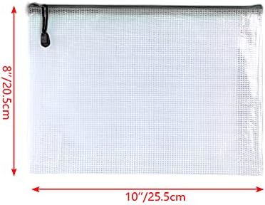 Oaimyy-8 * 10 inchs-18 Pcs-Plastic Mesh Zipper Pouch Document Folders Bag Zip - Image 3