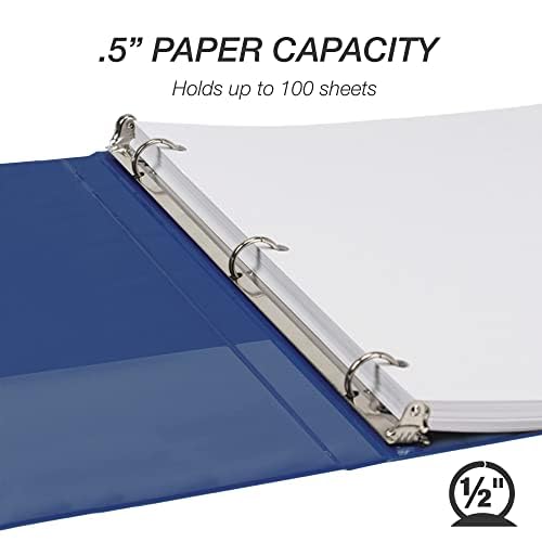 Samsill 0.5 Inch 3 Ring Binder, Made in USA, Economy Round Ring, 100 Sheet - Image 4