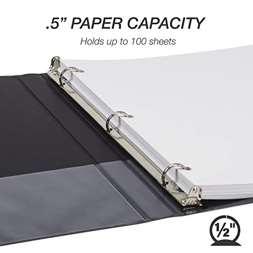 Samsill 0.5 Inch 3 Ring Binder, Made in USA, Economy Round Ring, 100 Sheet - Image 3