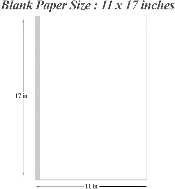 11" x 17" Blank Print Paper, 225Sheets/450Pages Blank Loose-Leaf Paper - Image 2