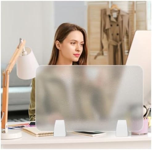 Acrylic Privacy Screen Divider for Desk, Portable Frosted Panel for Office & by Unknown