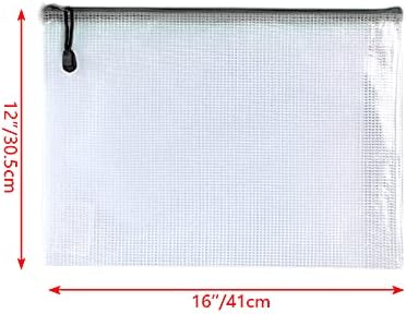 Oaimyy-18PCS-12 x 16 Inches-Mesh Zipper Pouch, Plastic Zip File Folders Puzzle - Image 2