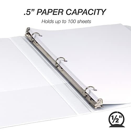Samsill 0.5 Inch 3 Ring Binder, Made in USA, Economy Round Ring, 100 Sheet - Image 3