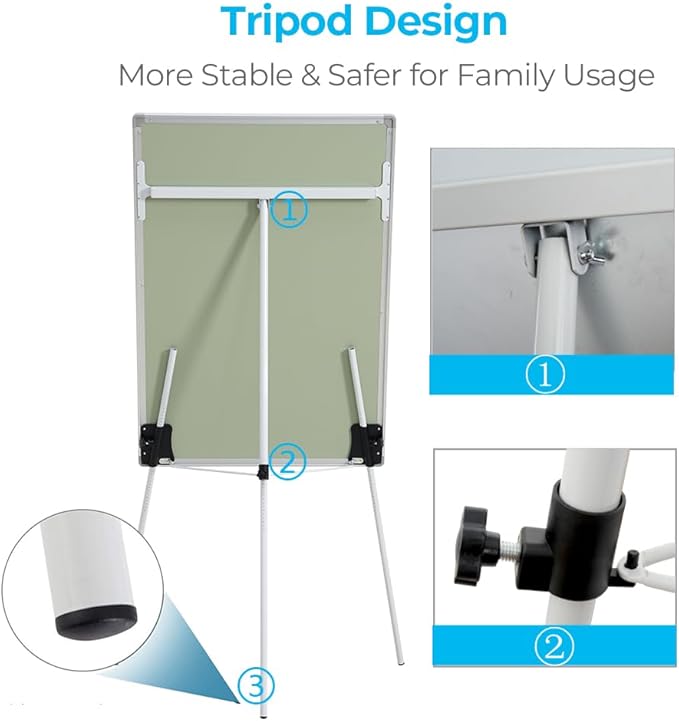 Magnetic Whiteboard Easel Tripod Stand 40 x 28 Inch - Image 3