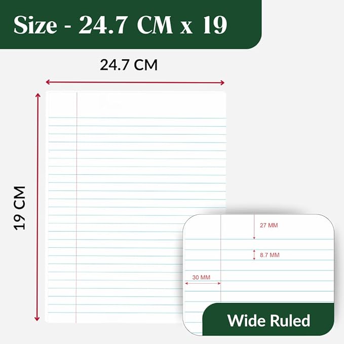 ECONAMA Composition Notebooks Pack of 10 Wide Ruled 200 Pages 9.75"x7.5" Black - Image 4