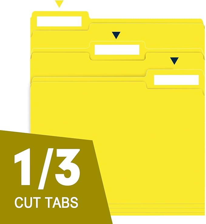 File Folder, RAZCC 100 Pack 1/3 Cut Tab File Folders Letter Size, Folders - Image 3