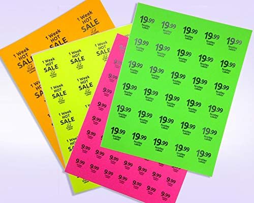 Pack of 25 Sheets, 8-1/2 x 11" Fluorescent Labels - Image 3