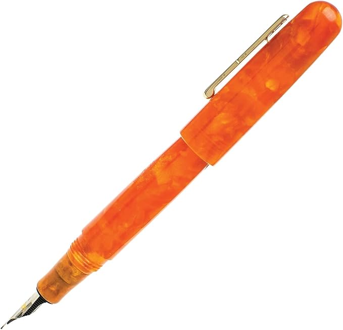 Conklin All American Fountain Pen in Sunburst Orange – Stub Nib, Vibrant Design - Image 3