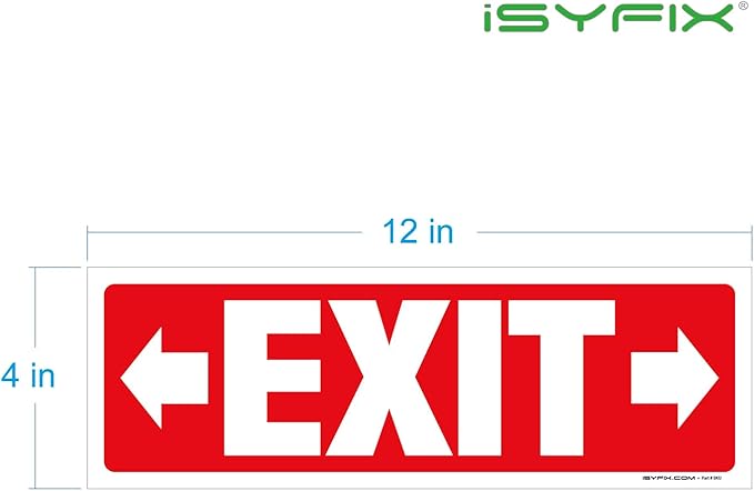 iSYFIX Exit Signs Stickers 2 Pack 12x4 Inch - Image 7
