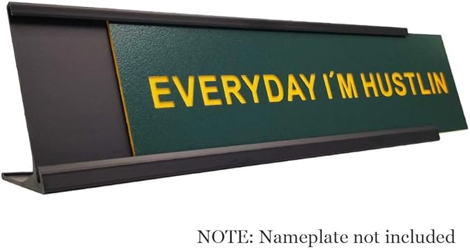 2" x 8" Aluminum Desk Name Plate Holder, Office Business Desk Sign Holder - Image 2