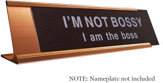 2" x 8" Aluminum Desk Name Plate Holder, Office Business Desk Sign Holder - Image 2