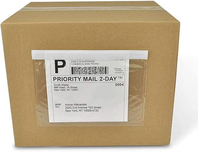 BEUYI Clear 7.5'' x 5.5'' Packing List Envelopes, Shipping Label Pouches/Sleeves - Image 4