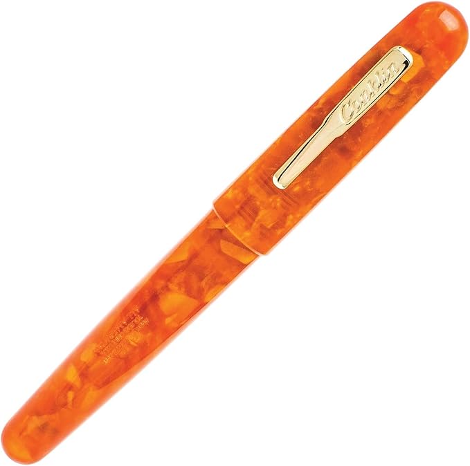 Conklin All American Fountain Pen in Sunburst Orange – Stub Nib, Vibrant Design - Image 4