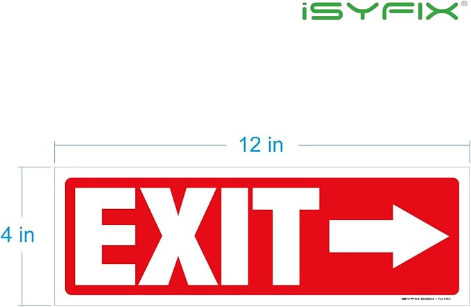 iSYFIX Exit Signs Stickers 2 Pack 12x4 Inch - Image 8