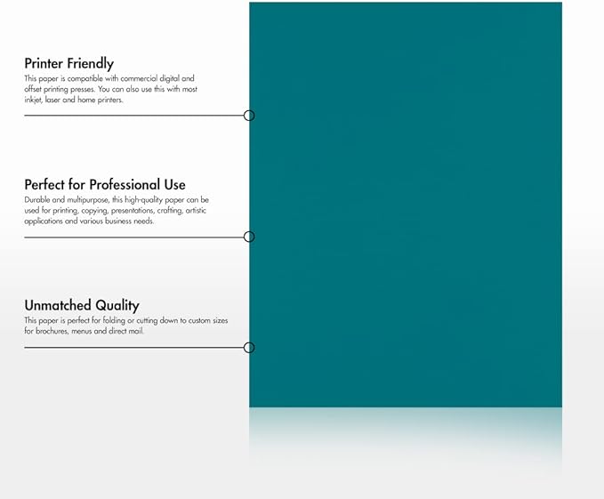 LUXPaper 8.5" x 11" Paper | Letter Size | Teal | 80lb. Text | 1, 000 Qty - Image 8