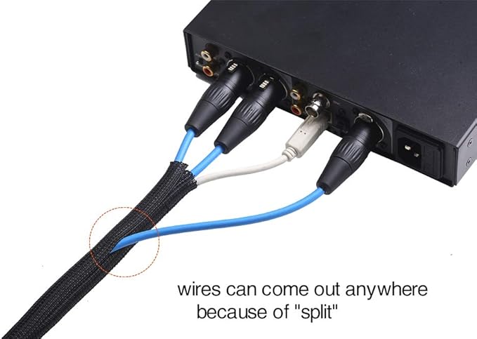 Alex Tech 10ft - 1/2 inch Cord Protector Wire Loom Tubing Cable Sleeve Split - Image 3