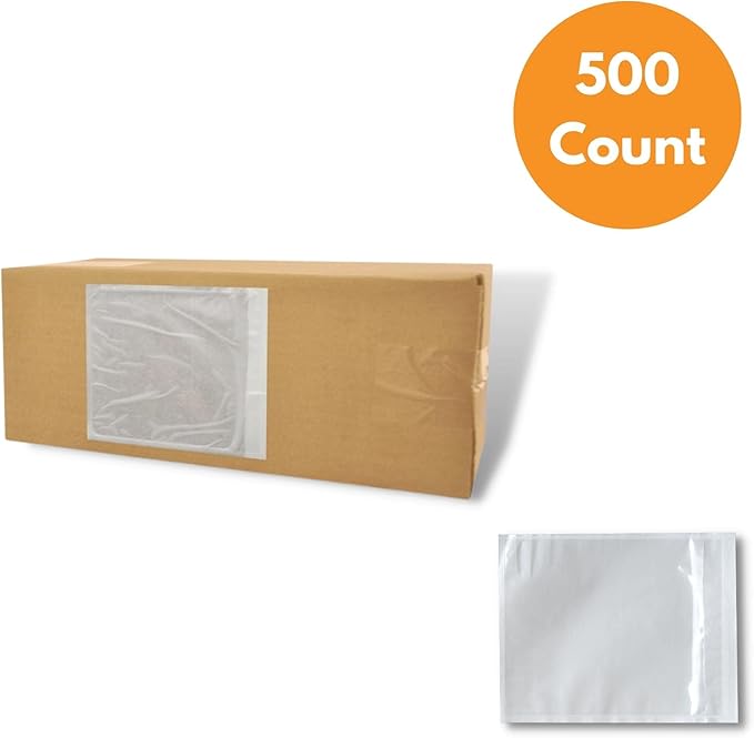 PSBM 500 PCS 10 x 12 Inch Clear Blank Packing List Envelopes, Shipping - Image 4