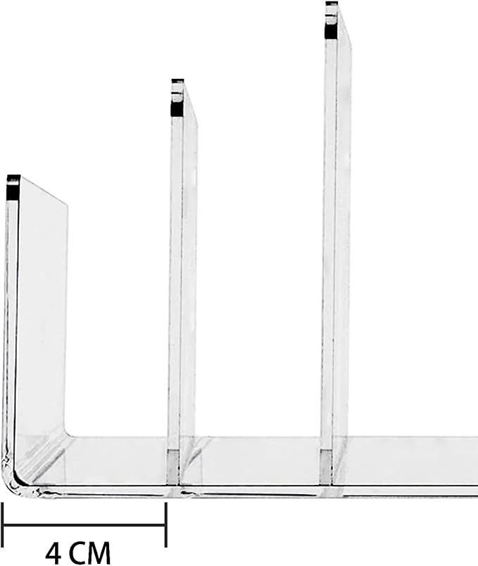 Halyuhn Acrylic File Organizer, 4Sections Clear Desk Organizer - Image 3