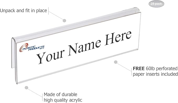 Acrylic Partition Name Plate Holders - Image 5