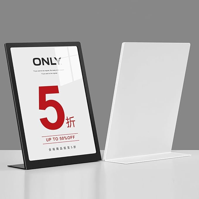 ECKEK Carbon Steel Sign Holder, Slanted Menu Displays, Table Top Sign Stand - Image 2