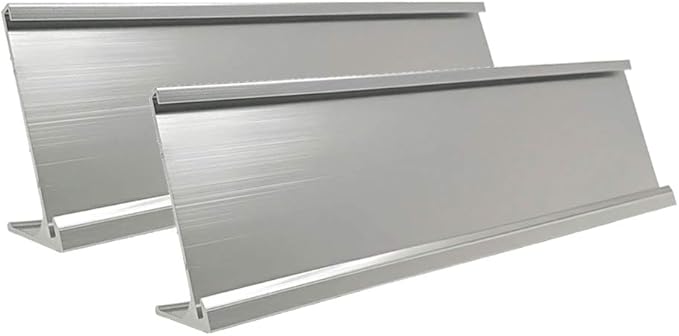 2" x 10" Aluminum Desk Name Plate Holder, Office Business Desk Sign Holder by Unknown