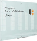Notepad Glass Whiteboard 36*60Inches Magnetic Wall Mounted Frameless Glass by Unknown