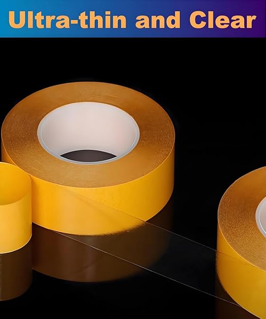 Super Thin Double Sided Adhesive Tape 1Inch x 66Feet Transparent Sticky Tape - Image 2