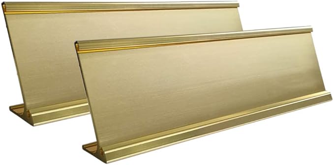 2" x 8" Aluminum Desk Name Plate Holder, Office Business Desk Sign Holder by Unknown