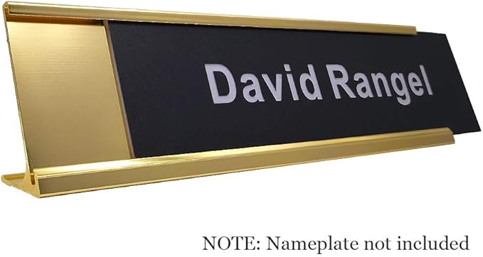 2" x 10" Aluminum Desk Name Plate Holder, Office Business Desk Sign Holder - Image 2