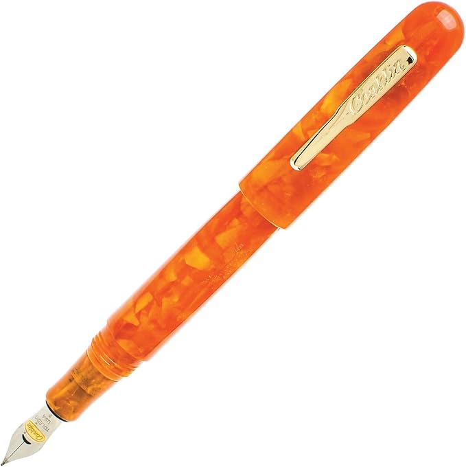 Conklin All American Fountain Pen in Sunburst Orange – Stub Nib, Vibrant Design - Image 2