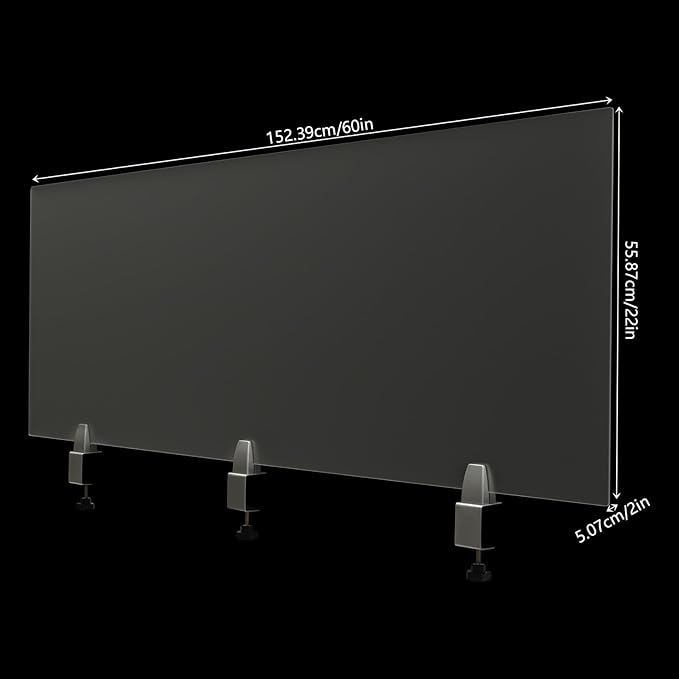 Desk Divider, Acrylic Desk Privacy Panels, Privacy Desk Screen, Frosted Acrylic - Image 3