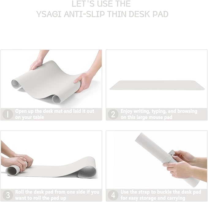 YSAGi Non-Slip Leather Desk Pad Long Size, Waterproof Laptop Computer Desk - Image 6