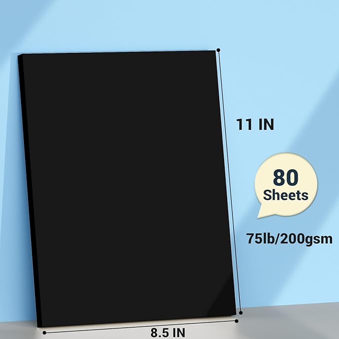 Cardstock Paper, 80 Sheets Card Stock, 200GSM Thick Printer Paper 8.5x11 - Image 2