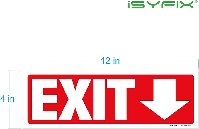 iSYFIX Exit Signs Stickers 2 Pack 12x4 Inch - Image 7