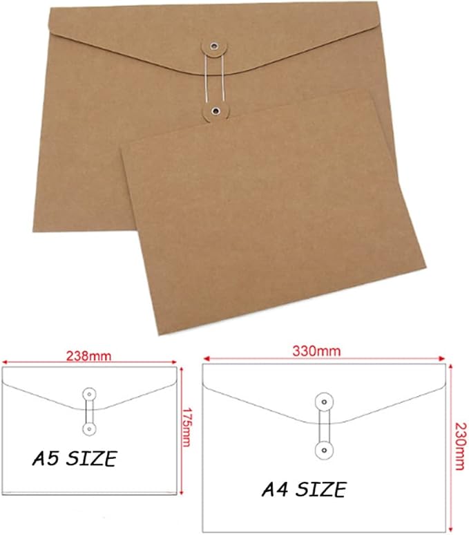 10pcs A4 Kraft Paper Envelopes Portfolio Foolscap File Folders Document Folder - Image 3