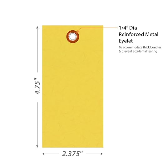 SmartSign 4.75 x 2.375 inch “Yellow” Blank Tyvek Shipping Tags - Image 4