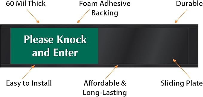 SmartSign Privacy Sign Please Knock And Enter/In Session Door Slider Sign - Image 4