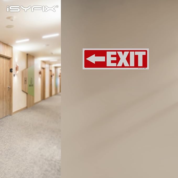 iSYFIX Exit Signs Stickers 12 Pack 12x4 Inch - Image 7