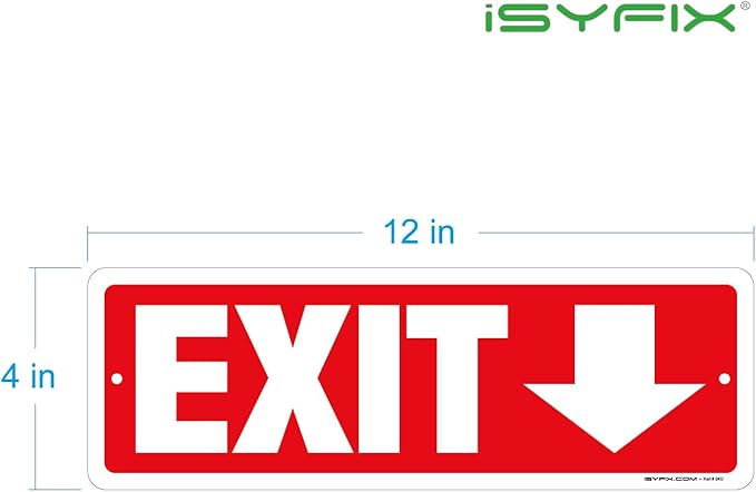 iSYFIX Exit Signs 12 Pack 12x4 Inch - Image 7