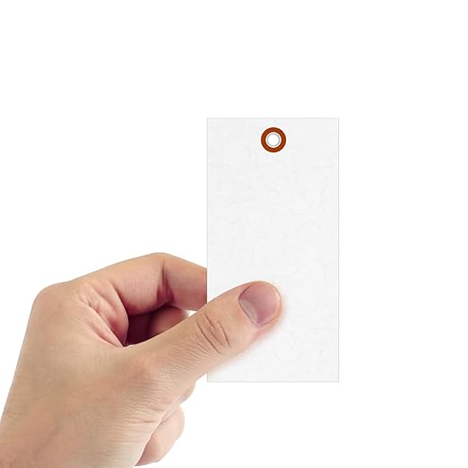 SmartSign 5.25 x 2.625 inch “White” Blank Tyvek Shipping Tags - Image 2