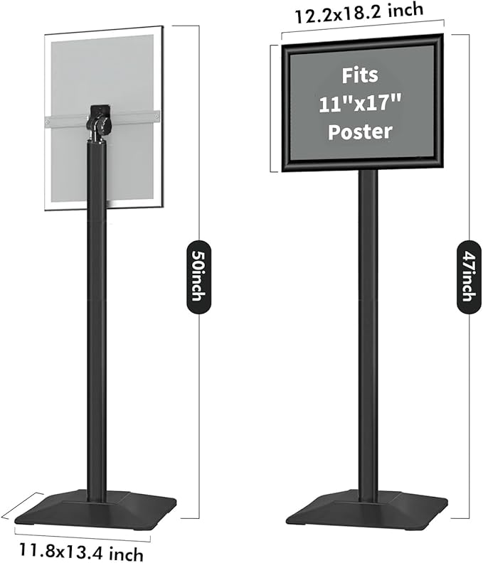 INNOVSIGN 3Packs Heavy Duty Adjustable Pedestal Poster Sign Stand, 11x17 - Image 6