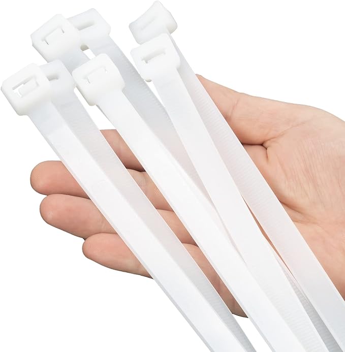 XINGO 16 inch White Zip Ties Heavy Duty 60 PCS, 250 LBS Ultra Strong Plastic by XINGO