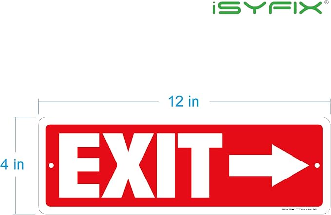 iSYFIX Exit Signs 6 Pack 12x4 Inch - Image 8