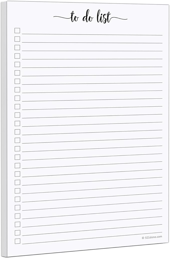 321Done To Do List Notepad, Made in USA by 321Done