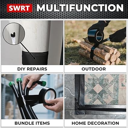 SWRT 9 Mil 24-Pack Black Heavy Duty Duct Tape Strong Adhesive, 2 in x 30 YD - Image 5