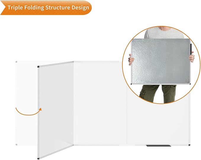 VIZ-PRO Large Magnetic Whiteboard/Foldable Dry Erase Board, 96 X 48 Inches - Image 4