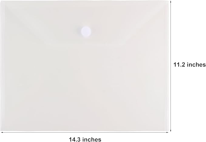 11 x 14 Large Clear Plastic Envelopes Document File Storage Holder 40 Pack Hook - Image 2